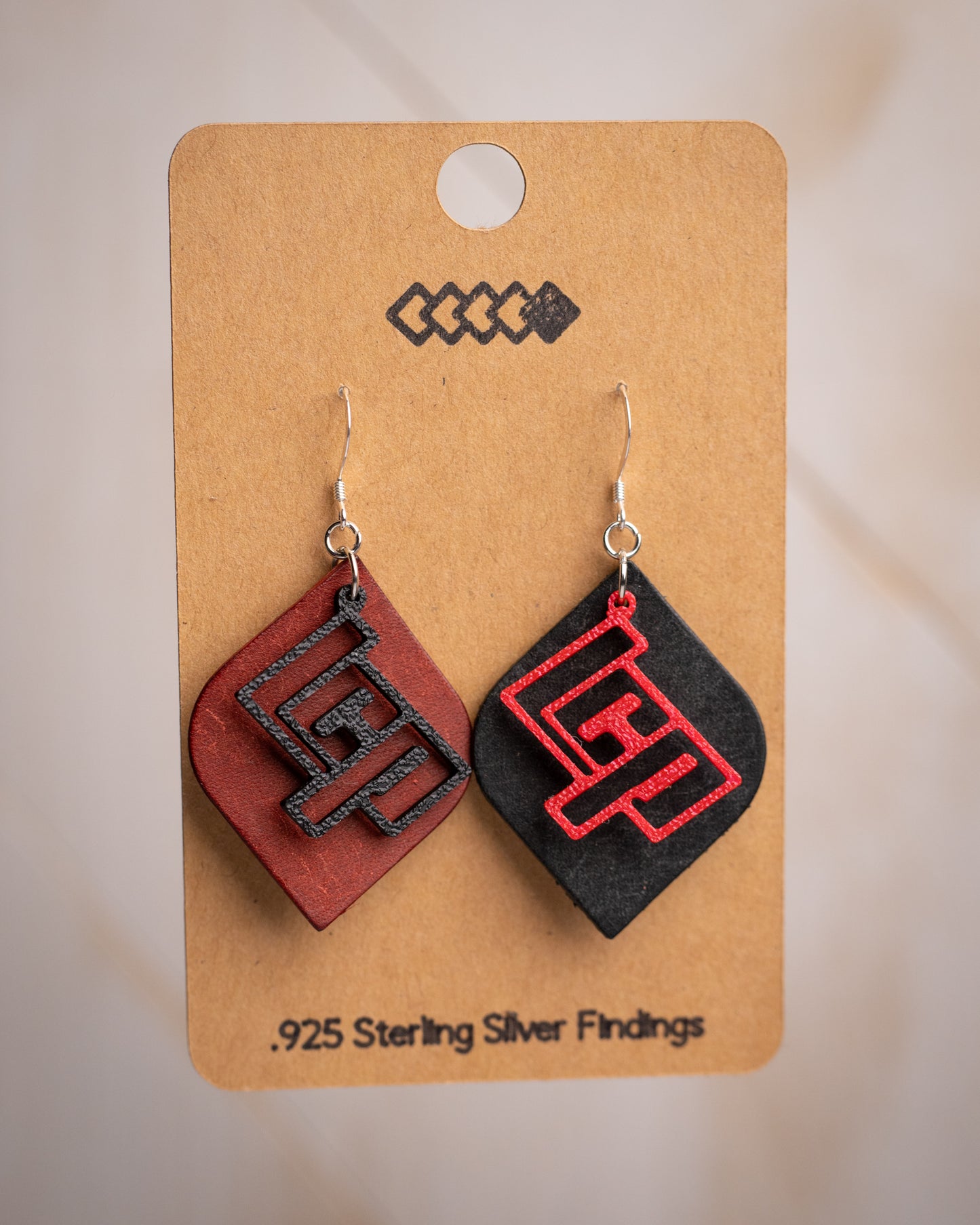 Full-grain leather LCP earrings