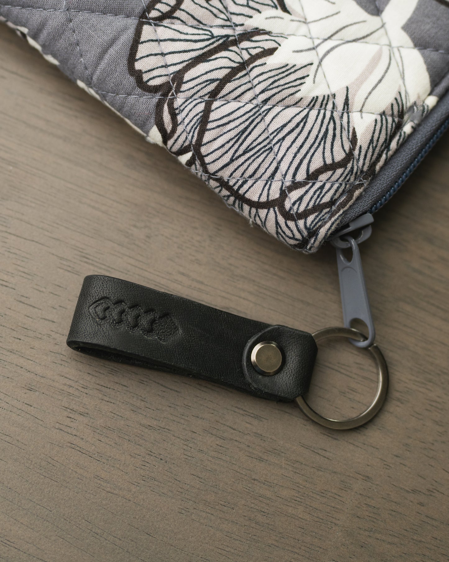 Zipper pull mini keychain